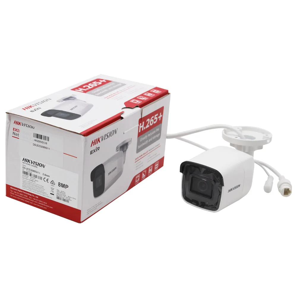Hikvision 8MP 20fps цилиндрическая сетевая IP камера видеонаблюдения оригинальная