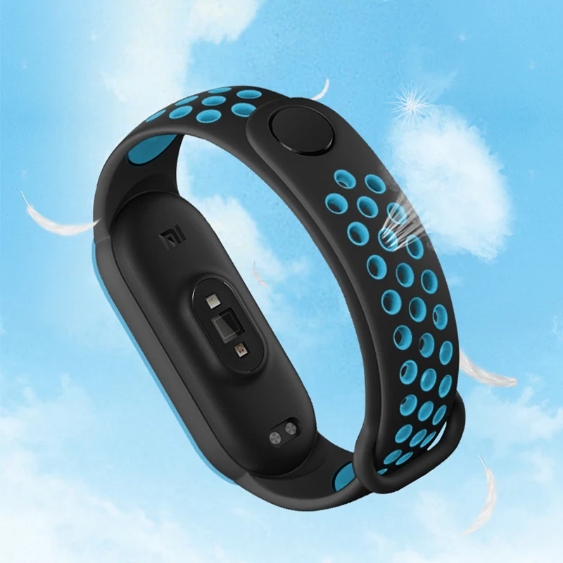Дышащий ремешок для Mi Band 3 4 браслет на запястье аксессуары умный Браслет