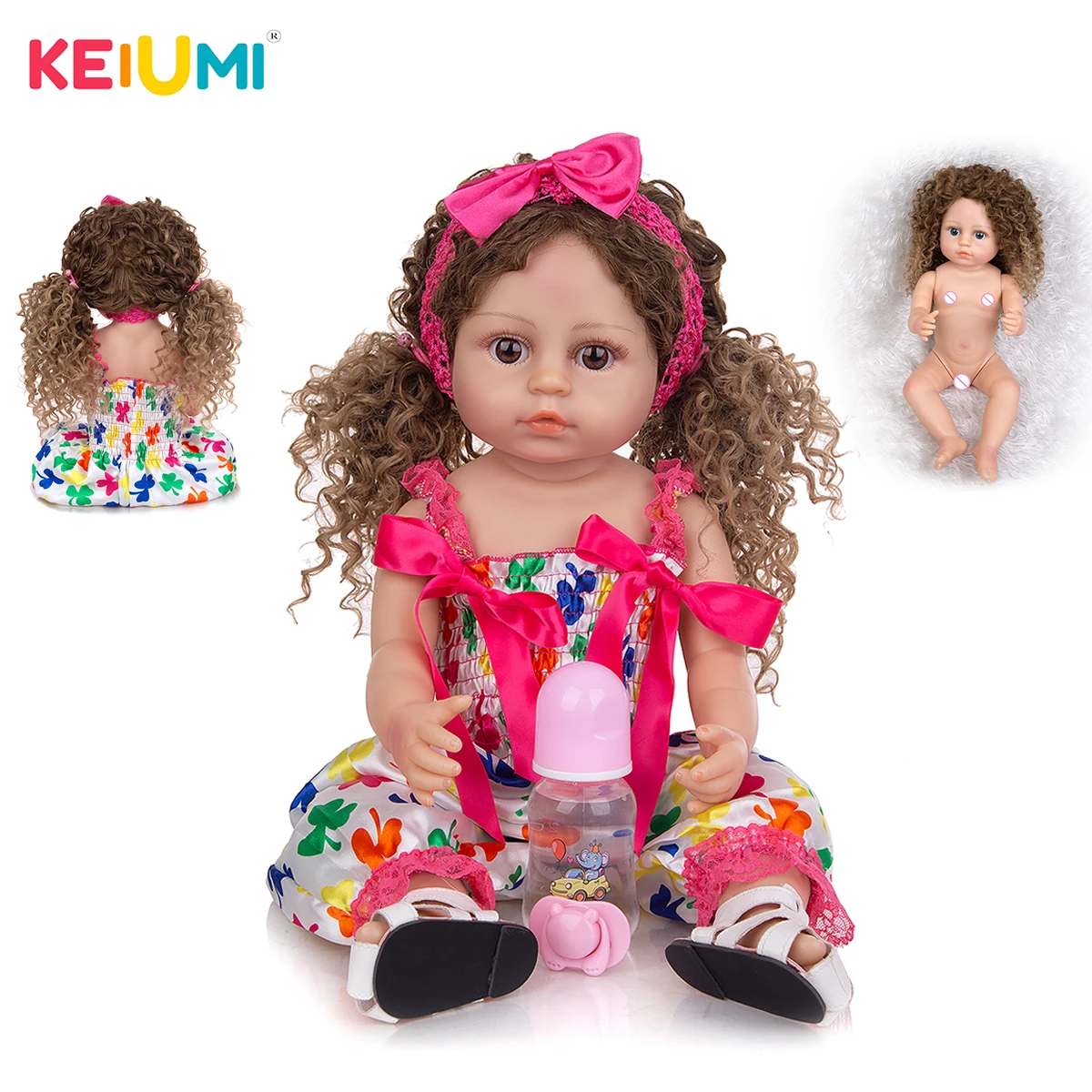 KEIUMI 55 CM Полные одежды вишни тела силикона клевера Воскресшие куклы Реалистичные