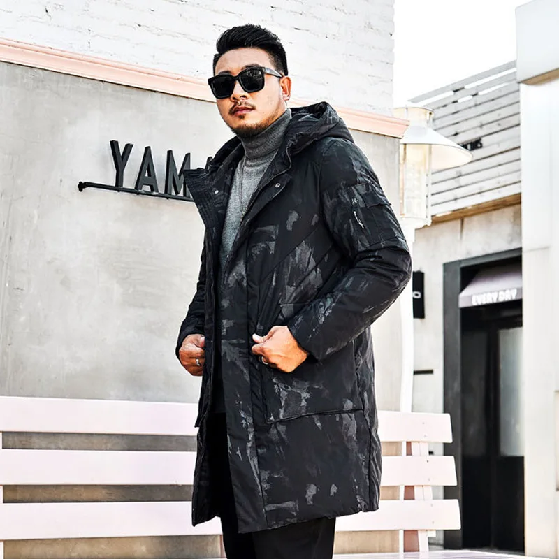 2019 зимняя новая брендовая мужская парка Теплая Куртка длинная свободная куртка
