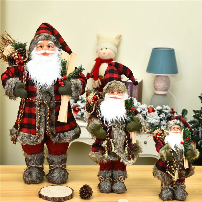 

Christmas Decor Plush Toy Santa Claus Doll Home Decor New Year Gift for Children Navidad Toys 30/45/60cm Home Ornaments Gifts