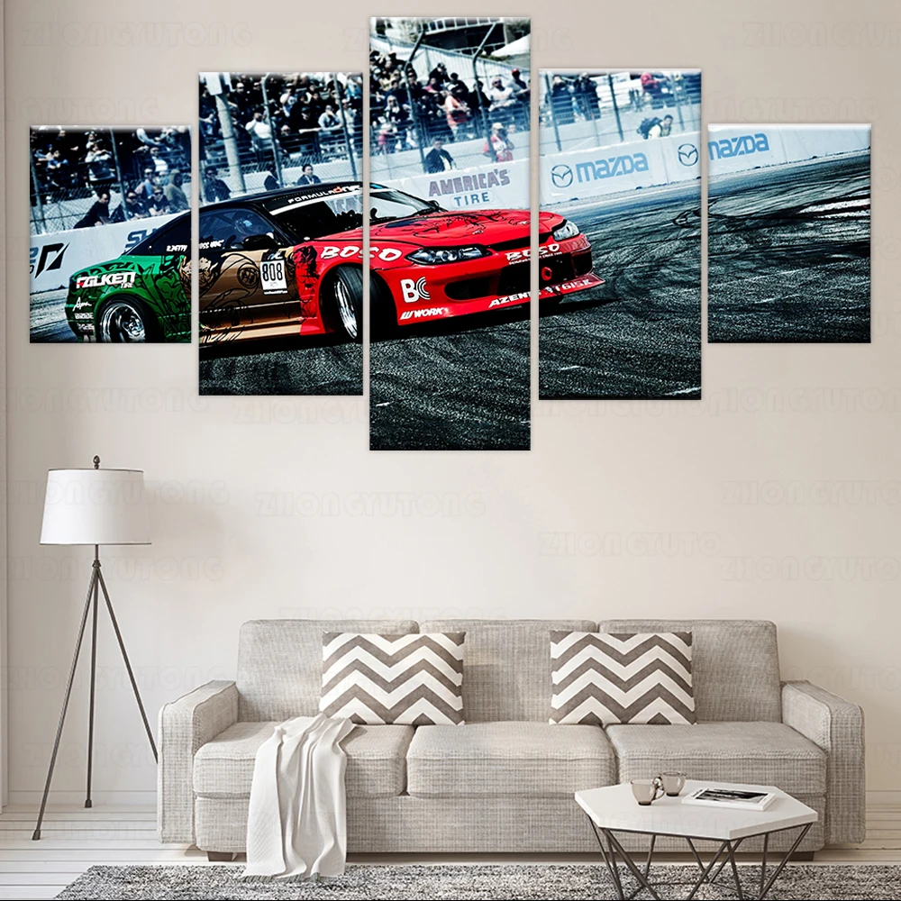 Плакаты из ткани для украшения стен в гостиную с изображением гоночного