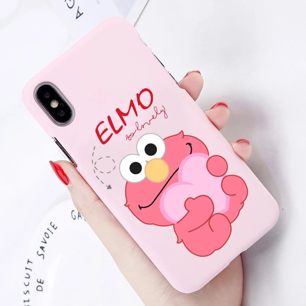 Милый мультяшный уличный чехол с изображением кунжута для печенья Elmo PinkPhone iPhone 11 7
