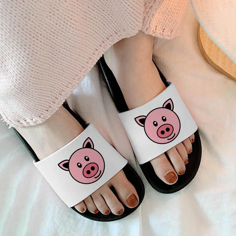 

Women Fashion Slippers Cute Pig Leisure Bathroom Sandals Cartoon Pattern Cute Printed Shoes Outdoor Indoor Home Non-slip Slides