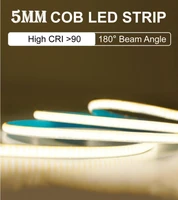free shipping bend resistant 110lmw 12v 24v 384leds 5mm pcb width cob led strip light