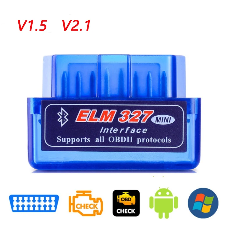 

Диагностический сканер Elm327 Obd2, Bluetooth V1.5, мини-детектор для автомобиля, сканер OBD, считыватель кодов для Android и Windows систем