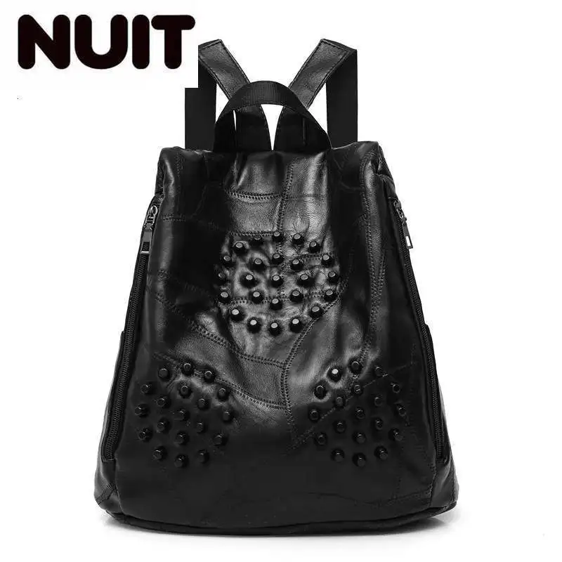 Повседневная обувь из мягкой кожи цвет рюкзаки для девочек Sac A Dos Винтаж заклепки