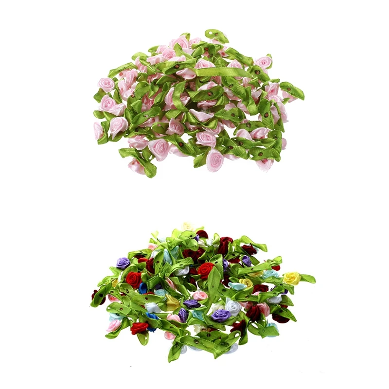 200 шт атласная мини лента лепесток цветка розы Свадебный декор Аппликации шитье