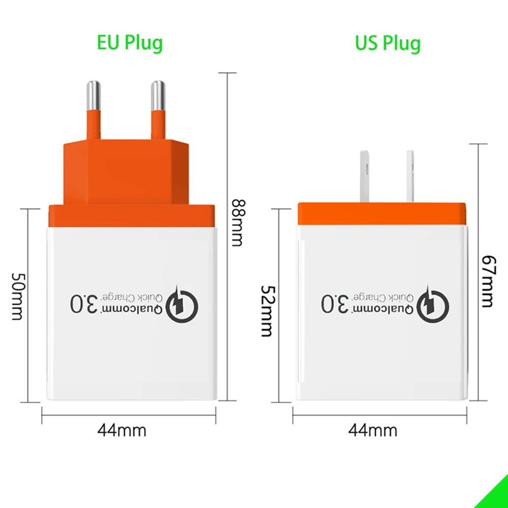Быстрое зарядное устройство 3 0 USB для телефонов iPhone 6 7 8 X XS Max iPad быстрая настенная