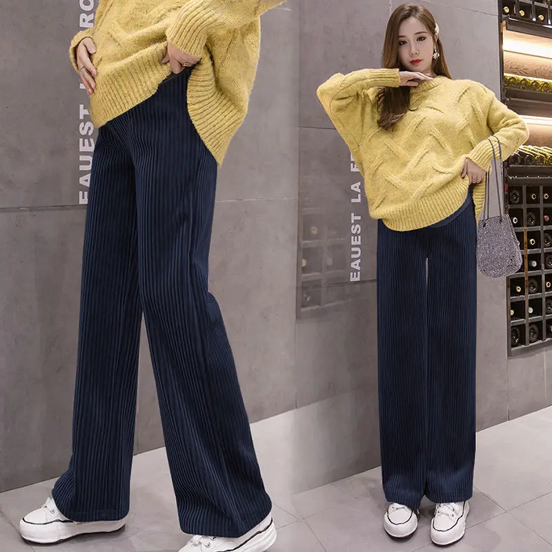 

Pregnancy Abdominal Corduroy Pants Boyfriend Trousers Maternity Pants For Pregnant Women Clothes High Waist Trousers Loose Pants