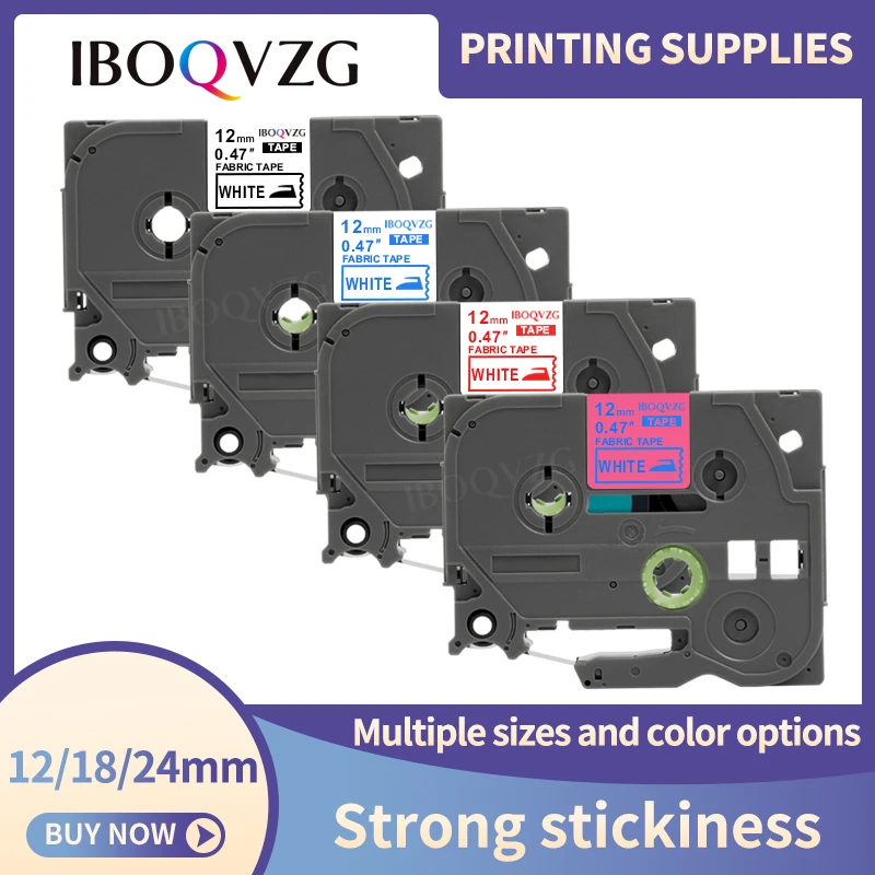 

IBOQVZG, совместим с Brother P touch TZe-FA3, ткань, железная лента для этикеток TZeFA3, Φ 12 мм 18 мм 24 мм, принтер для этикеток