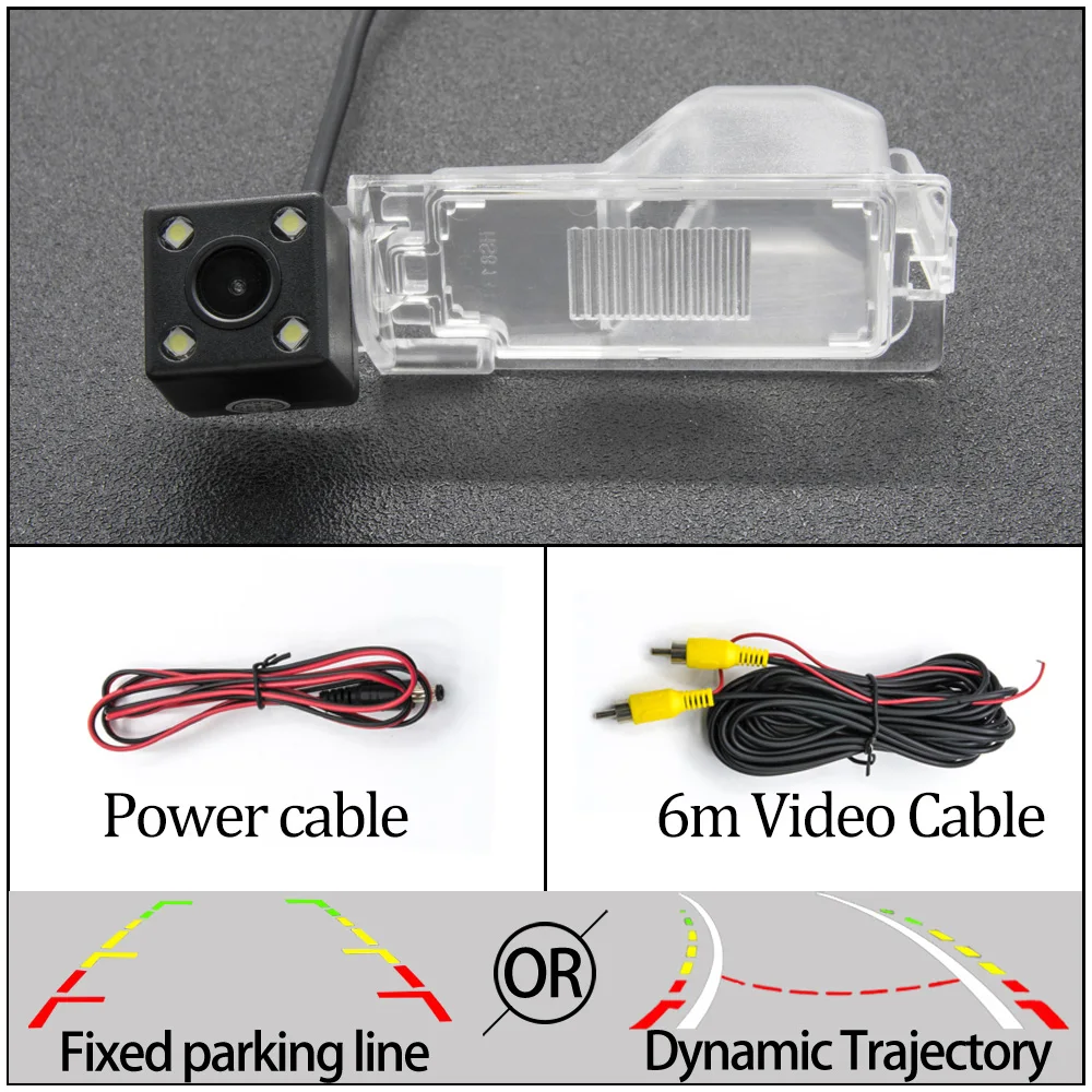 4LED Camera Only Для Ford Escape 2008-2012/Explorer U251 2006-2010/Edge U387~ Автомобильная фиксированная или динамическая траектория камера заднего вида - Название цвета: 4LED Camera Only