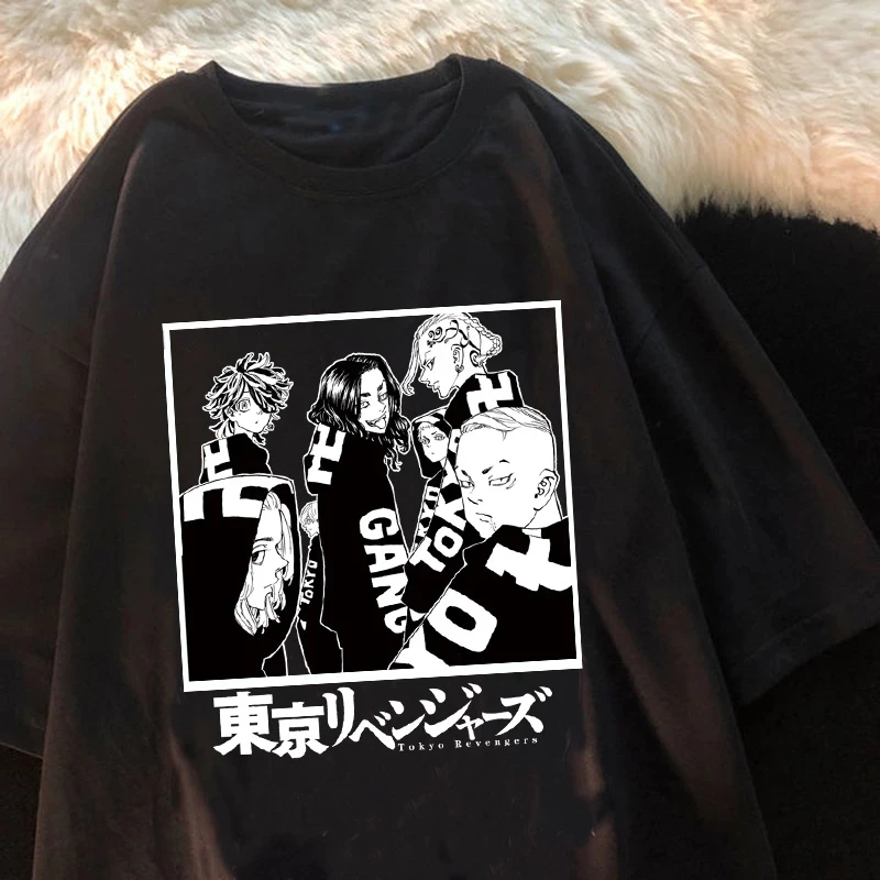 

Tokyo Revengers Japanese Anime Cartoon Loose Kawaii Harajuku Summer Tokyo Revengers Graphic Tees Chic Cartoon Women T-shirt Tops