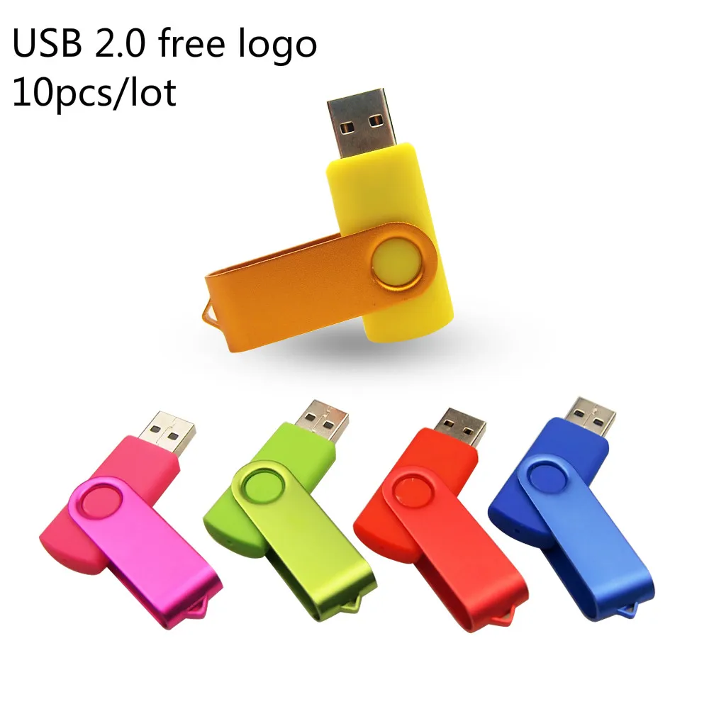 Поворотный USB флеш-накопитель 10 шт./лот 2 0 64 ГБ 32 16 8 4 Гб флешка Usb-накопитель