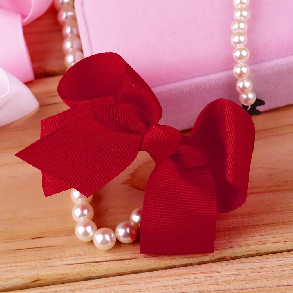 Новинка хит продаж заколка для волос с бантом из ленты цветами банты девочек