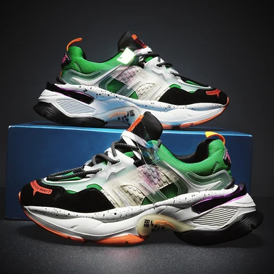 Мужская модная дизайнерская обувь на толстой подошве сезон весна-осень