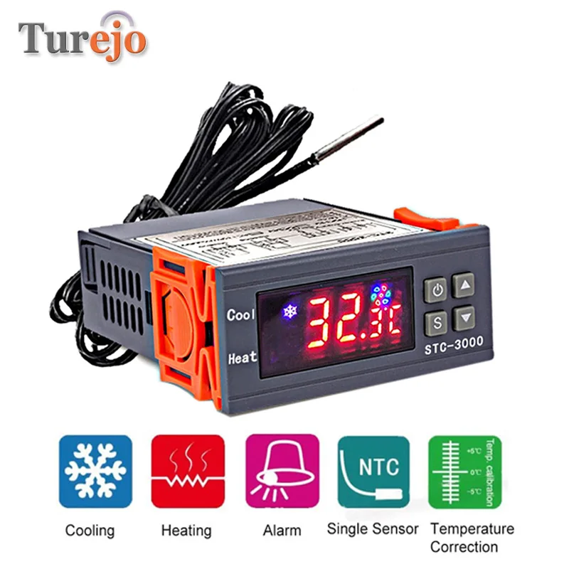 

STC-3000 Digital Temperature Controller Thermostat Temperature Alarm System For Fermentation Hatch Freezer Water Tanks 110-220V