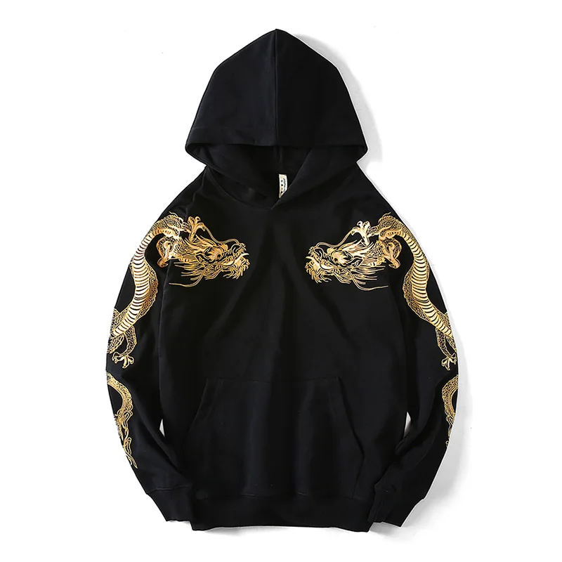 Повседневные мужские толстовки KIOVNO с вышивкой Свитшот в китайском стиле пуловер