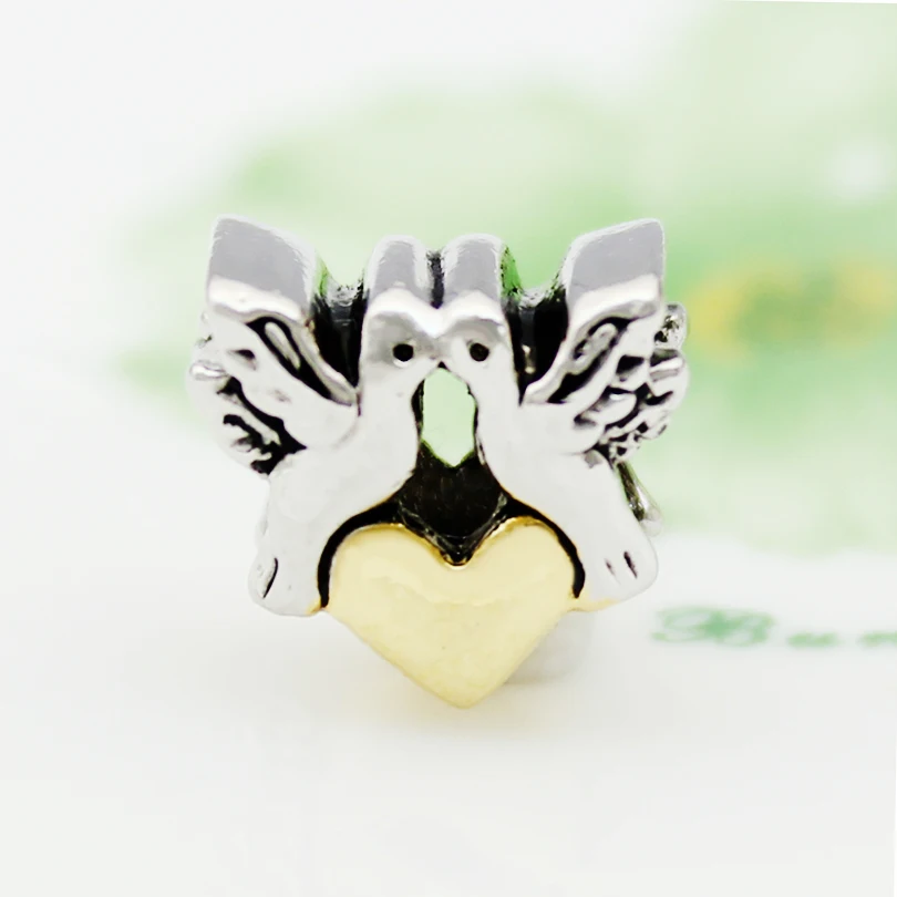 Бесплатная доставка браслет с подвесками в виде двоих голубей | Украшения и