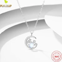 moonstone moon 100 925 sterling silver necklace for women moonlight allure starlight zircon necklaces pendants fine jewelry