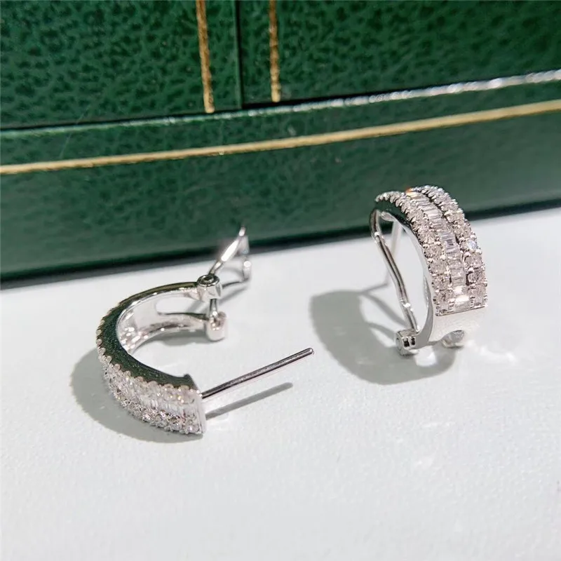 Ювелирные изделия 100% 18 k золотые бриллиантовые серьги 0.5CT для женщин| |