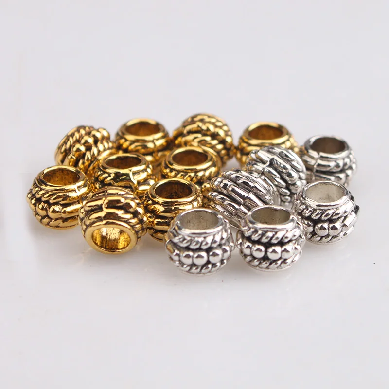 Цинковый сплав Античное золото выдолбленные круглые свободные бусины для