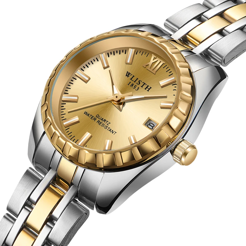 Часы для влюбленных стальной ремешок водонепроницаемые мужские Студенческие