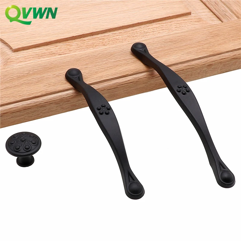 QVWN американская простая матовая черная ручка из цинкового сплава фурнитура