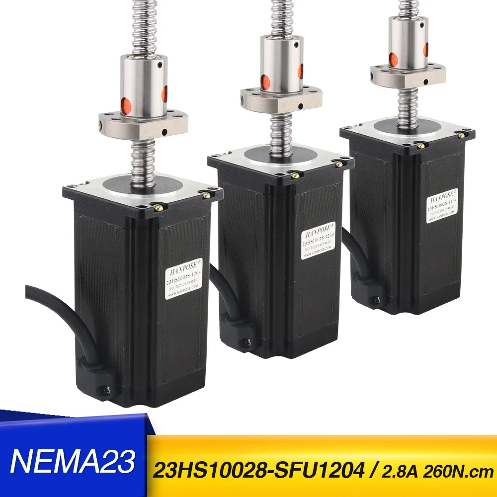

3 шт. Nema23 шаговый двигатель 260N. См 2.8A 23HS10028-SFU1204 Nema 23 шарикового винта двигателя 200 мм для 3D принтер винта шарика высокой скорости