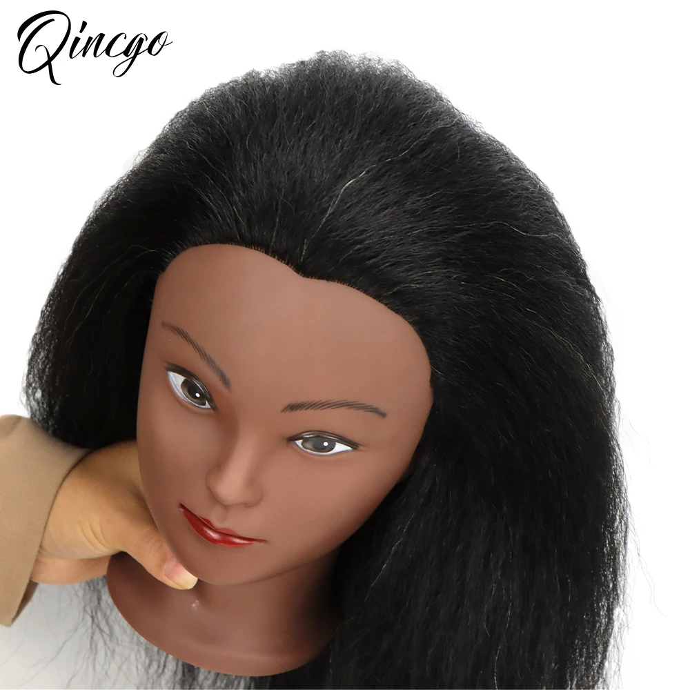 Голова для обучения манекена в африканском стиле с натуральными человеческими