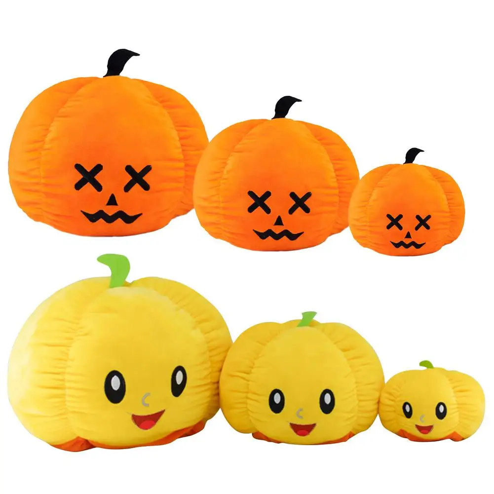 Двухсторонняя плюшевая Тыква с откидной крышкой мягкая игрушка растениями милая