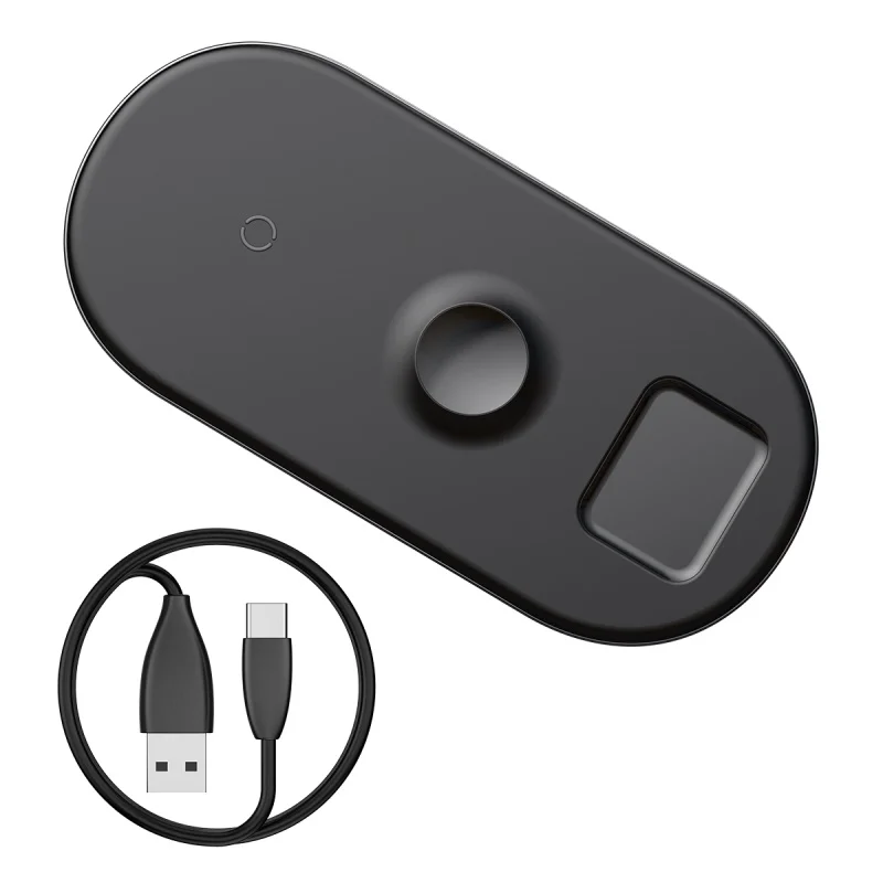 Black Baseus Smart 3 в 1 Qi Беспроводное зарядное устройство для Apple Watch iPhone XS samsung S10 10 Вт 3,0 Быстрая зарядка для i Watch и наушников - Тип штекера: Black