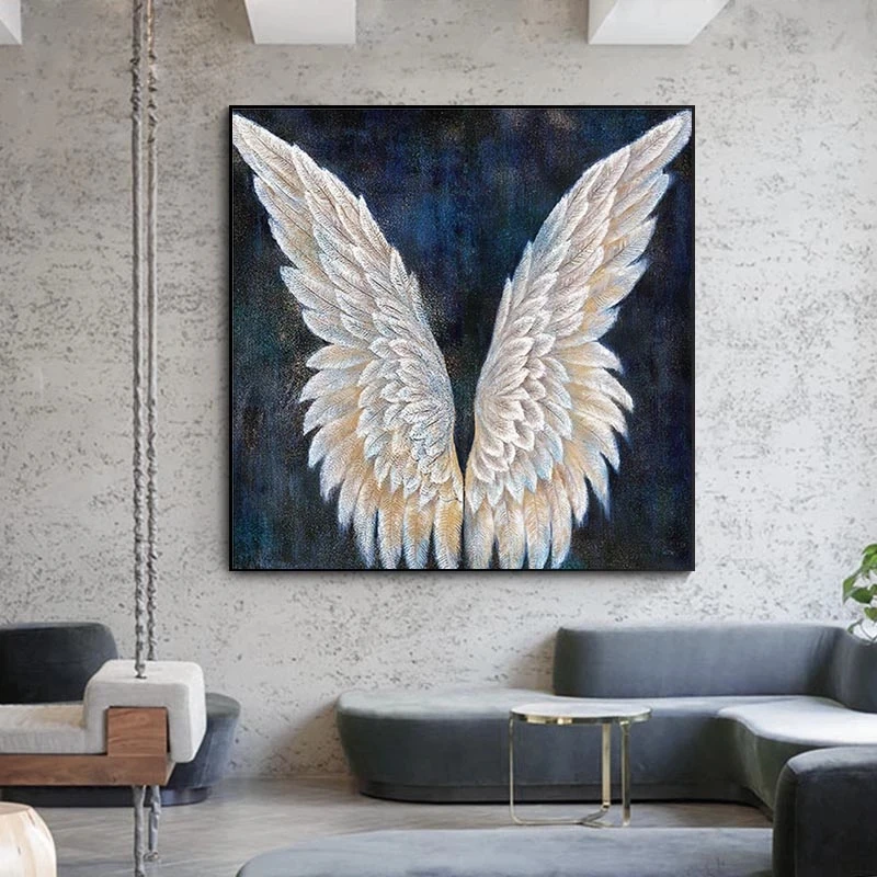 

Abstract Angel Wing Feather Canvas Painting Modern Posters and Prints Cuadros Wall Art Living Room Home Decoration Pictures