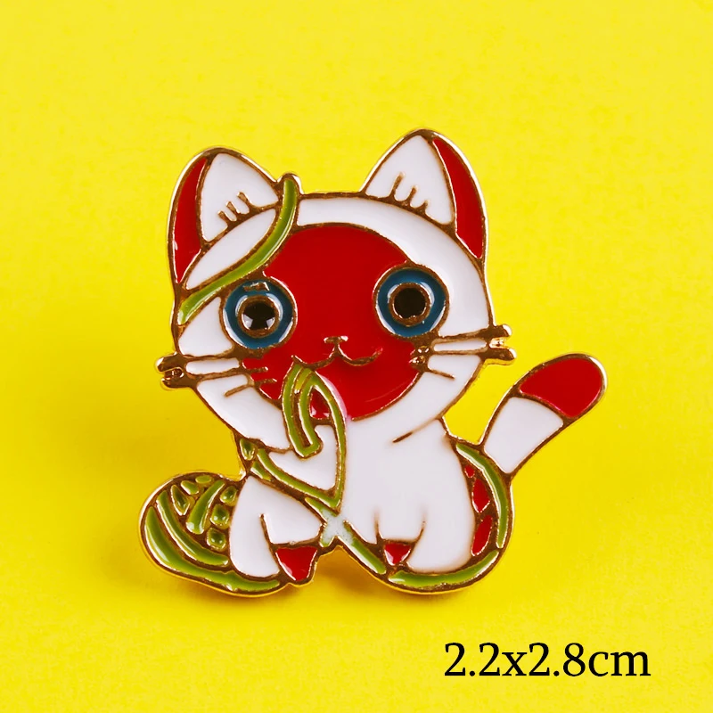 Эмалированная булавка в виде симпатичной кошки для творчества металлические