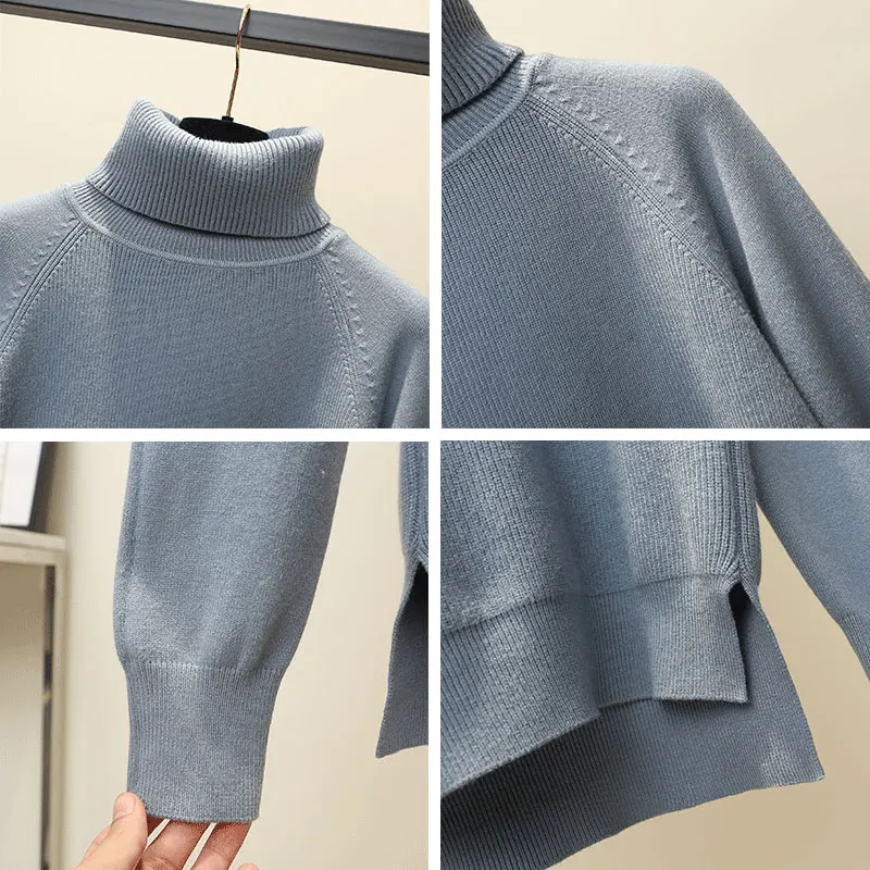 Женский свитер с высоким воротником Luzuzi зимний теплый женский джемпер плотный