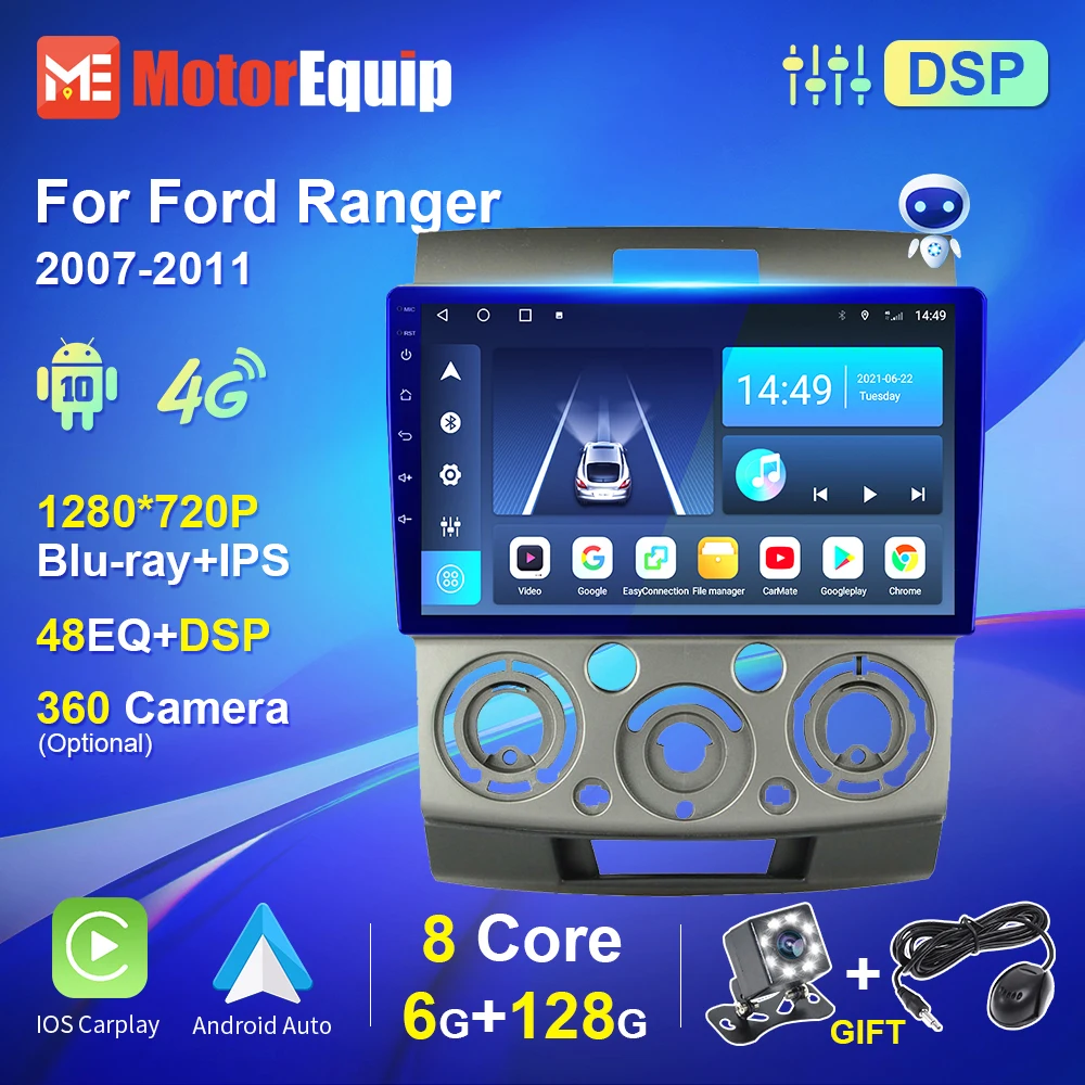 

For Ford Everest Ranger Mazda BT-50 Android Car Radio Autoradio Multimedia Video Player Navigation GPS Carplay NO 2din Cassette