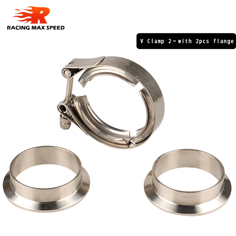 

Universal 2,2.25,2.5,3,4 inch V-Band Clamp Flange Kit Turbo Downpipe Wastegate V-band Turbo Exhaust Pipes Car Accessories