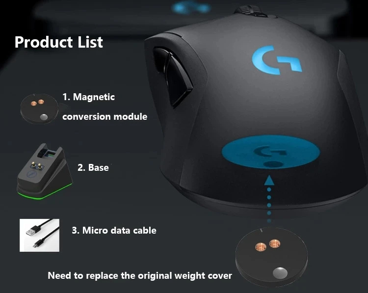 Игровая мышь Беспроводное зарядное устройство для Logitech G403 G502 G703 G903 HERO зарядная