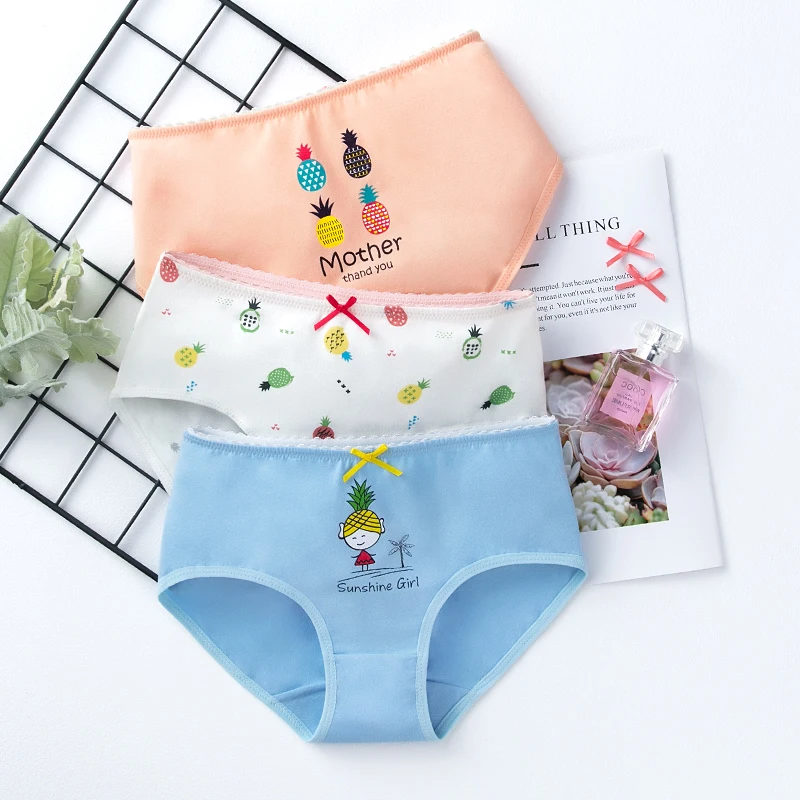 Трусы-боксеры для девочек 3 шт./лот хлопковое нижнее белье с мультяшным рисунком