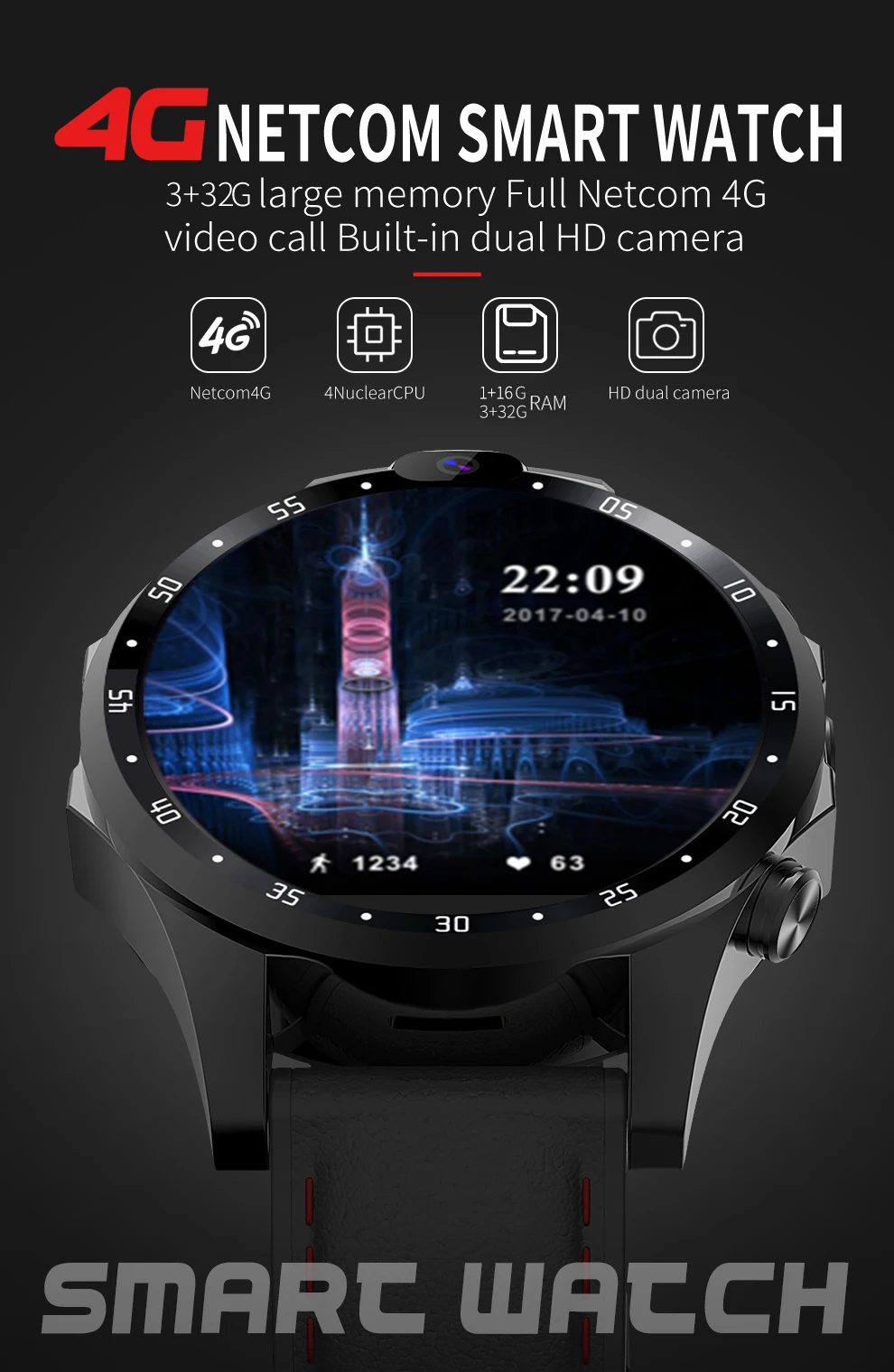 Смарт-часы gps 3+ 32 Гб HD Двойная камера мониторинг сердечного ритма поддержка быстрой оплаты Android 7,1 5MP Smartwatch наручные часы