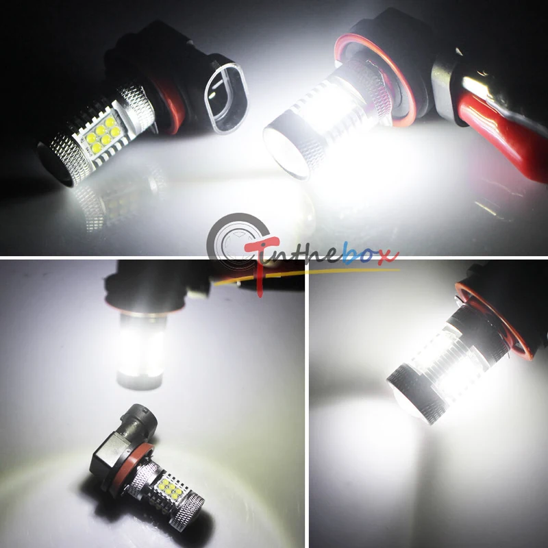 

Gtinthebox 2Pcs High Power Xenon White H11 H8 LED Fog Lights or driving lamps Replacement Bulbs Universal