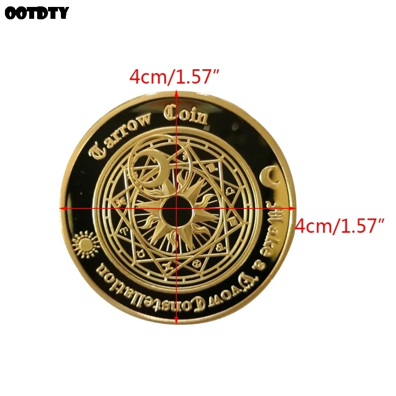 

Gold Plated Sun Moon Divination Tarot Coin Lucky Constellation Collection Souvenir Challenge Art Crafts Gifts 2020 New