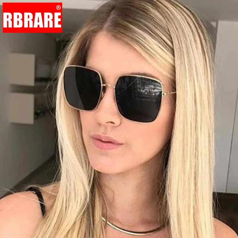 RBRARE, женские солнцезащитные очки, классические, металлические, квадратные, градиентные линзы, роскошный бренд, Ретро стиль, сплав, большая оправа, солнцезащитные очки, Ретро стиль, Oculos Feminino