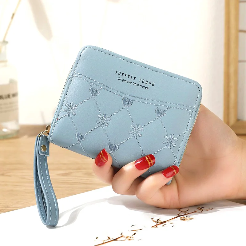 Женский короткий кошелек с цветами кошельки на молнии сумки для карт