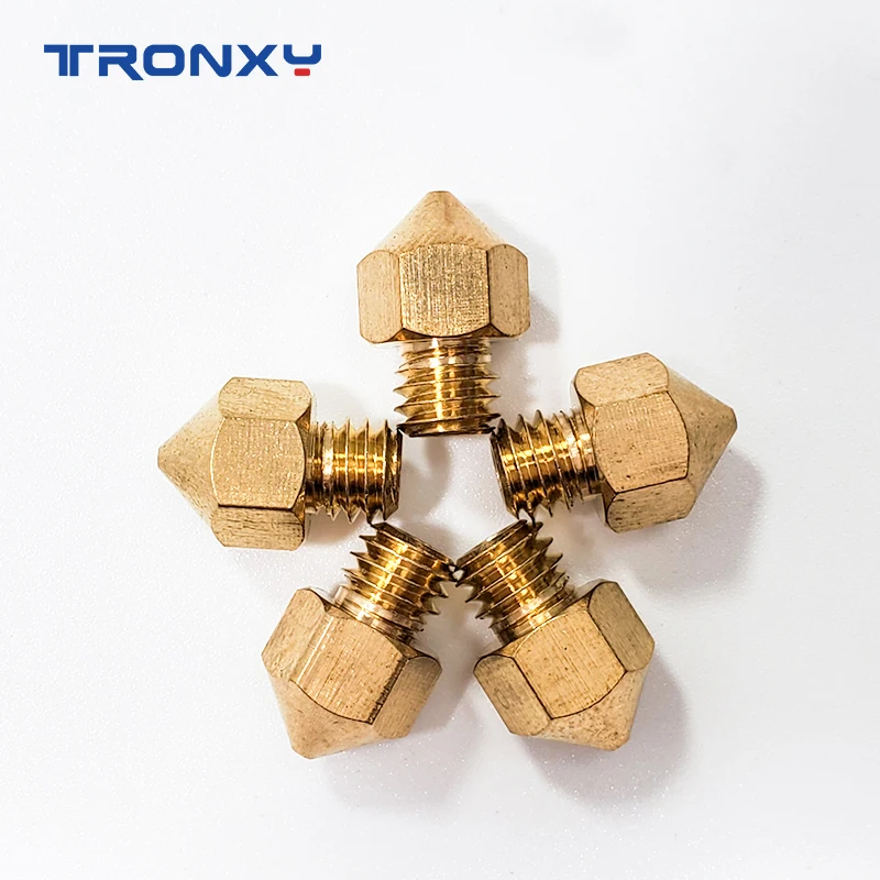 Tronxy 5 шт. MK7 MK8 сопло 0 3 2 мм медные детали для 3D принтеров экструдер с резьбой 1 75