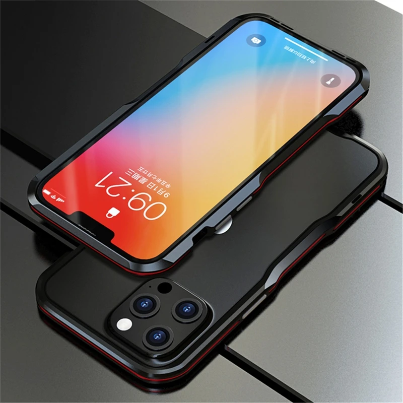 

Metal Aluminum Bumper For Apple iPhone 13 Pro Max Mini 2021 Case Frame Cover Shockproof Phone Cases Luxury Carcasa Coque Fundas