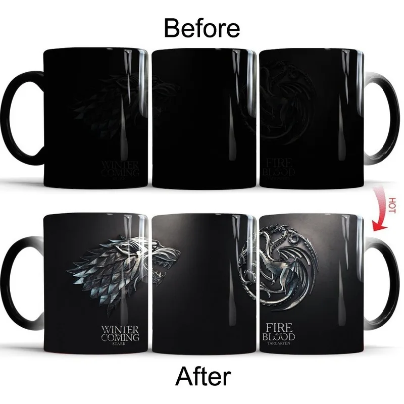 Кружка Керамическая меняющая цвет креативная в виде ледяной песни фильма для