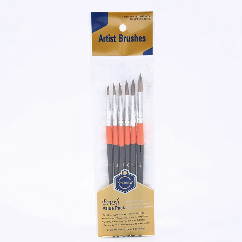 

6pcs Painting Supplies Art Watercolor Pen Animal Brushes Horse Hair Gouache Brush Set Acrylic Paint Brush Watercolor Brush Set