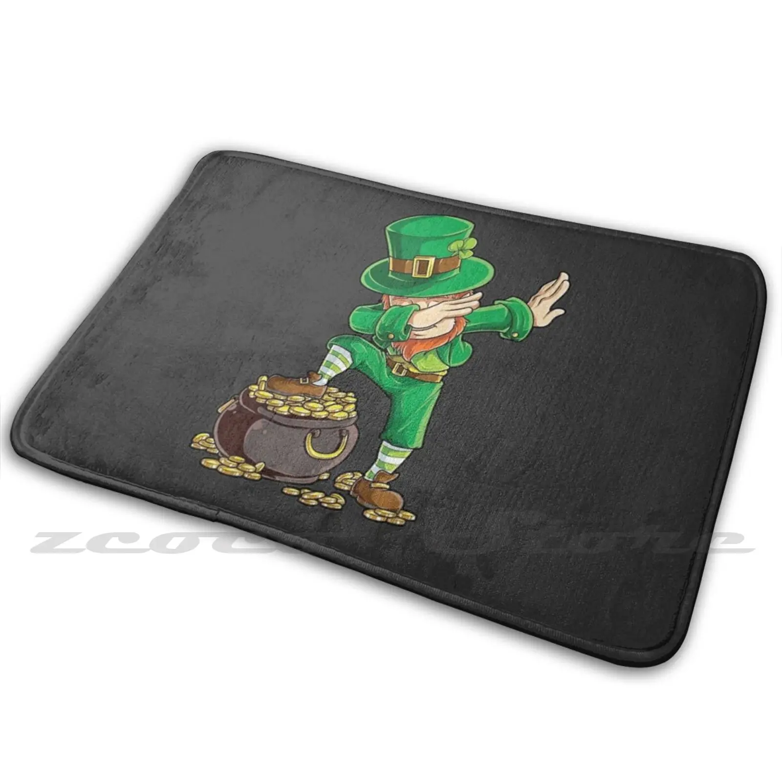 Day Dabbing Leprechaun Boys Kids Men Gifts Dab Carpet Rug Non-Slip Water Absorb Door Mat Couples Xmas Idea Husband July Fiancee | Дом и сад