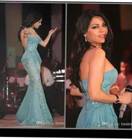 myriam fares 2019 madre de la novia long mermaid strapless sleeveless gowns crystal beaded celebrity bridesmaid dresses